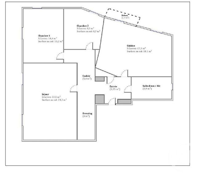 Appartement F3 à vendre - 3 pièces - 81.15 m2 - NICE - 06 - PROVENCE-ALPES-COTE-D-AZUR - Century 21 Lafage Transactions