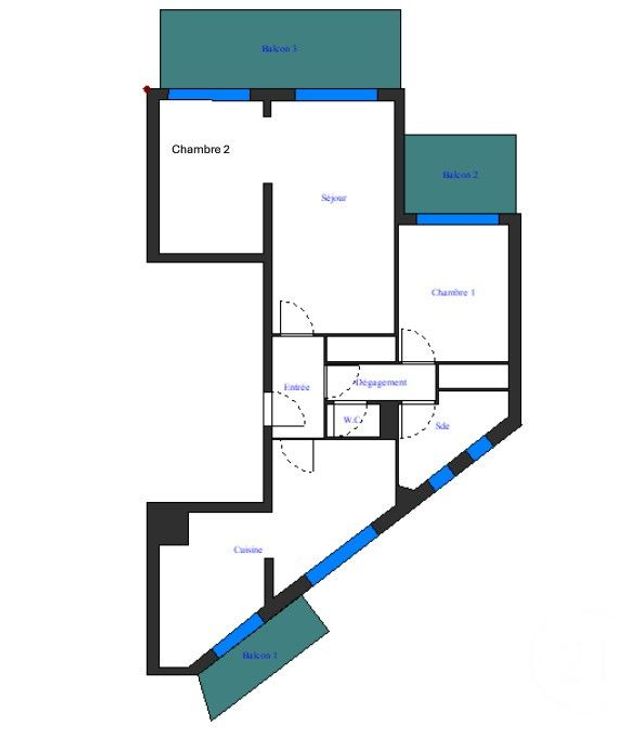 Appartement F3 à vendre - 3 pièces - 64.1 m2 - NICE - 06 - PROVENCE-ALPES-COTE-D-AZUR - Century 21 Lafage Transactions